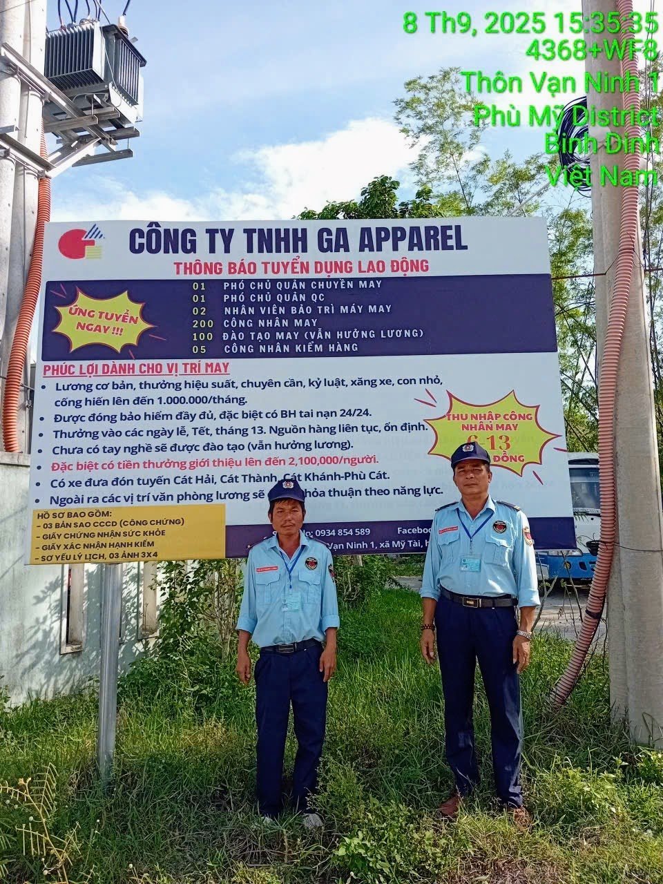 Bảo vệ ở nhà máy GA Bình ĐỊnh