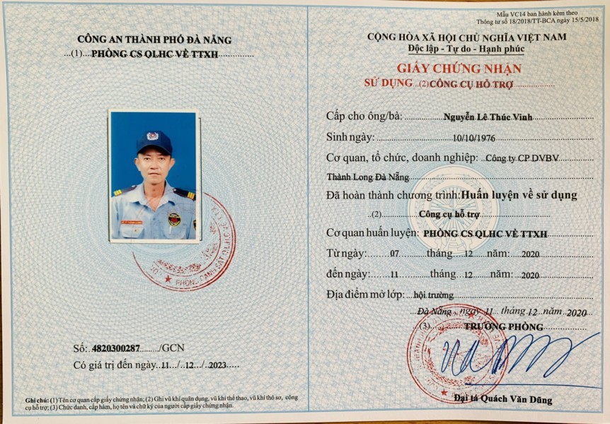 Giấy CN về nghiệp vụ